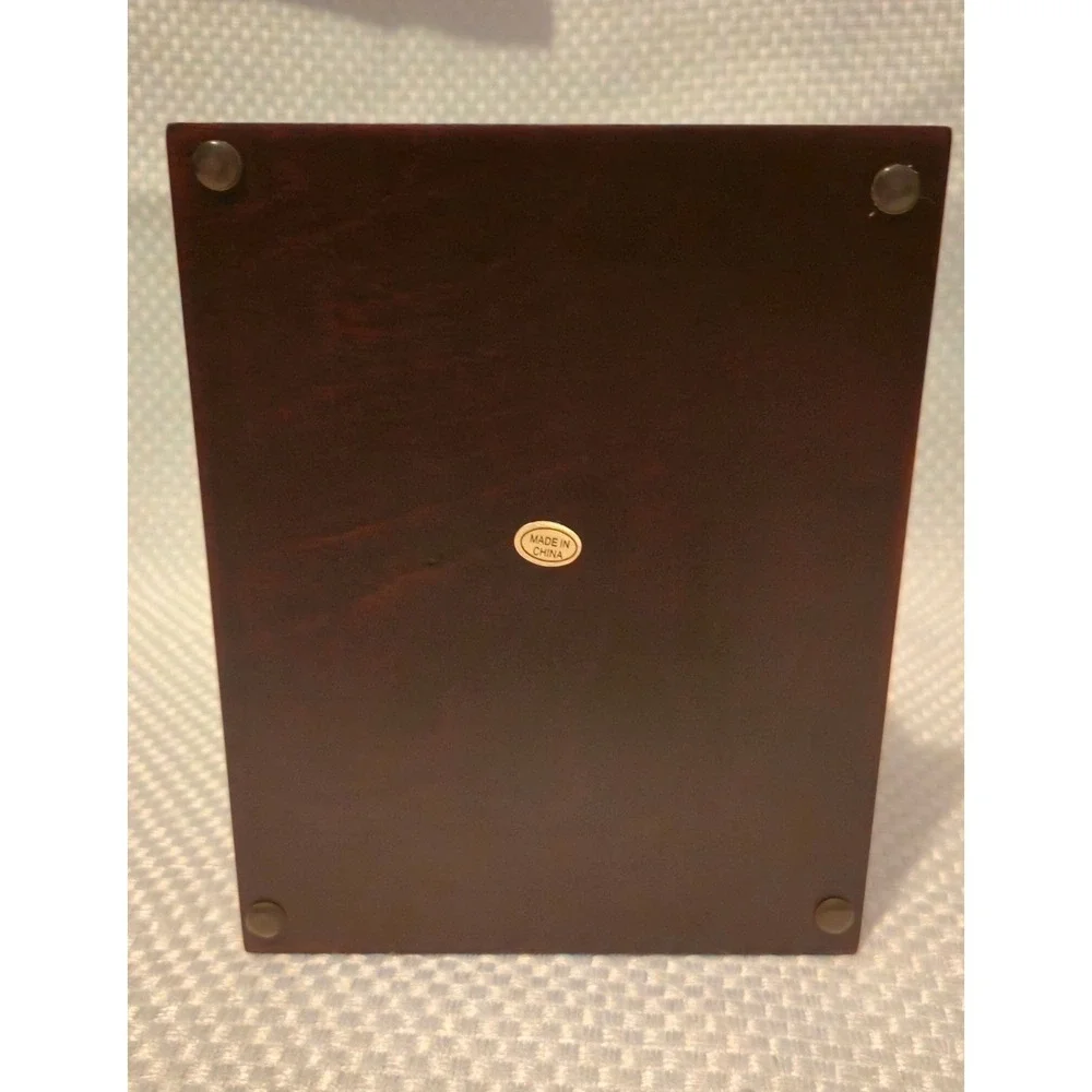 Pottery Barn Bedford Photo Frame Bookend Desk Organizer Espresso Wood 4x3 Single